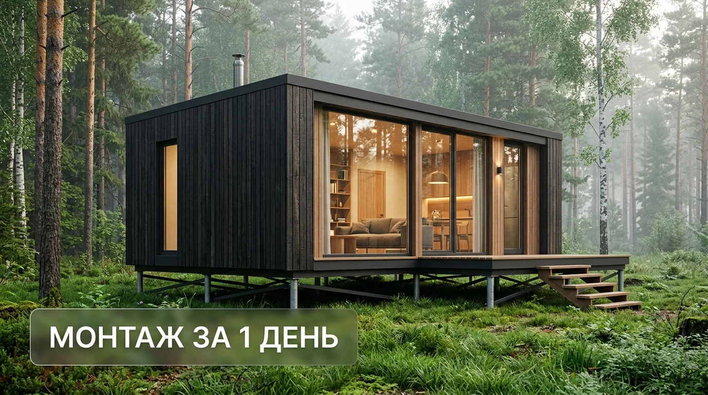Монтаж модульного дома за один день на Алтае